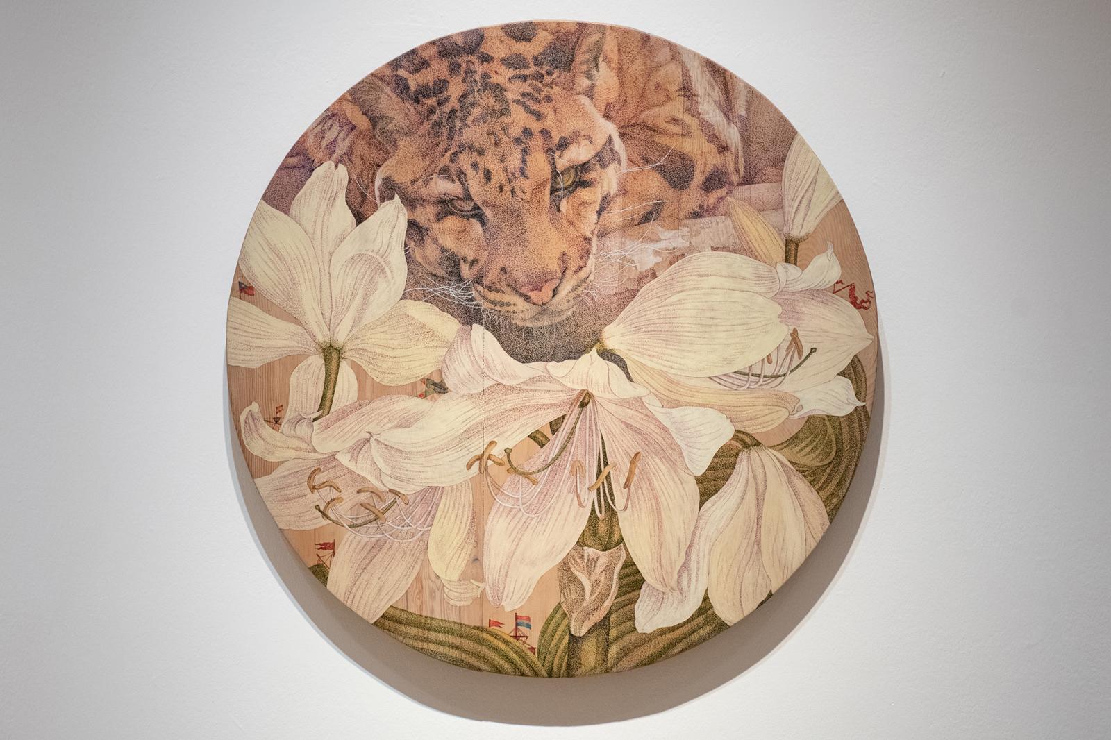 Yang Mao-Lin: Az el nem múló tavasz – Ködfoltos párduc, virág, madár, rovar és hal (2021)