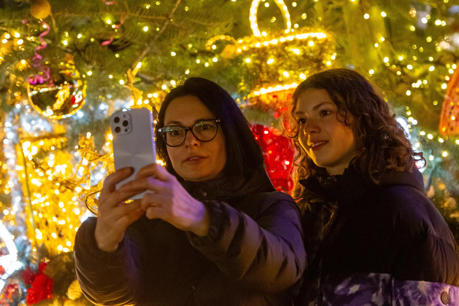 Karácsonyi szelfi Kijevben. WiFi többnyire van