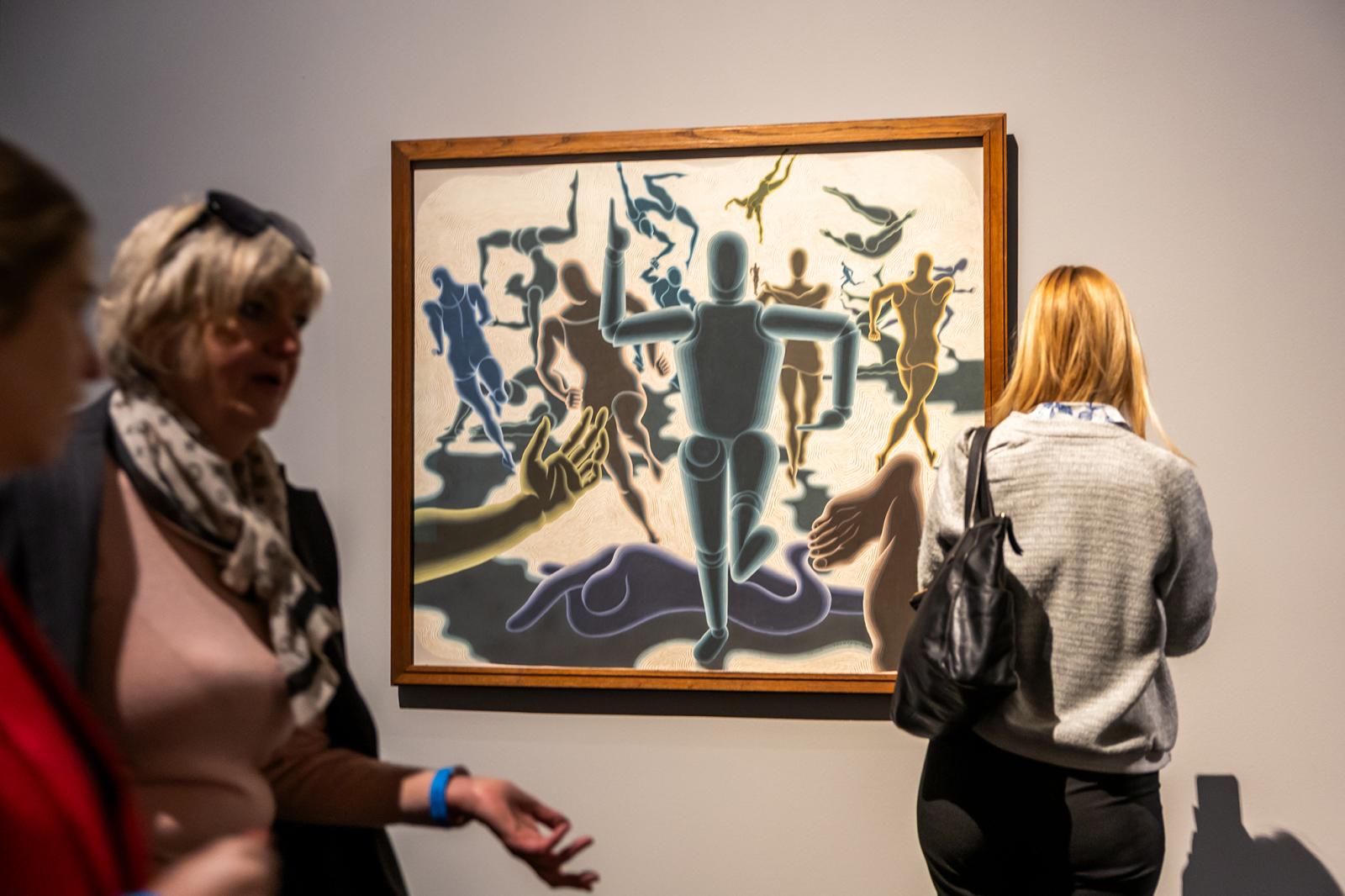 Az ember mozgásban (1943). A központi figura mestere, Bortyik Sándor új Ádámját idézi