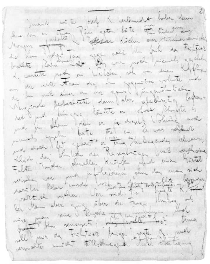 Franz Kafka – A per kéziratának kezdete