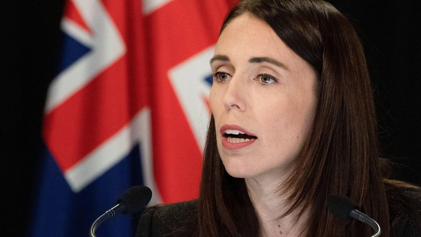 Jacinda Ardern a wellingtoni parlamenti sajtótájékoztatón, március 25-én.