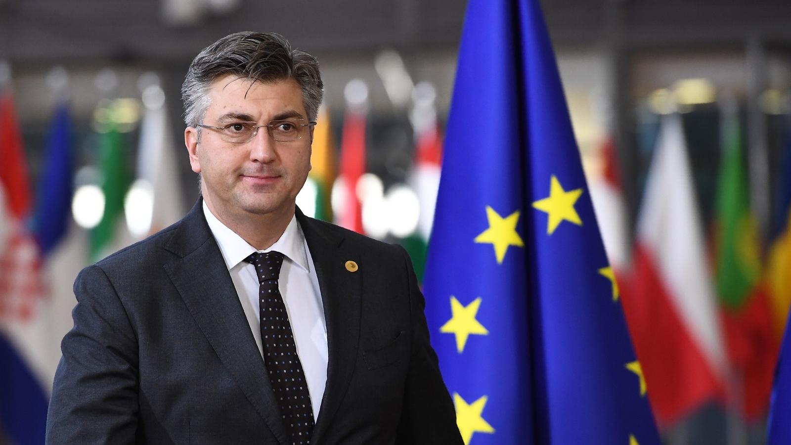 Andrej Plenkovic horvát miniszterelnök. Fotó: EMMANUEL DUNAND / AFP