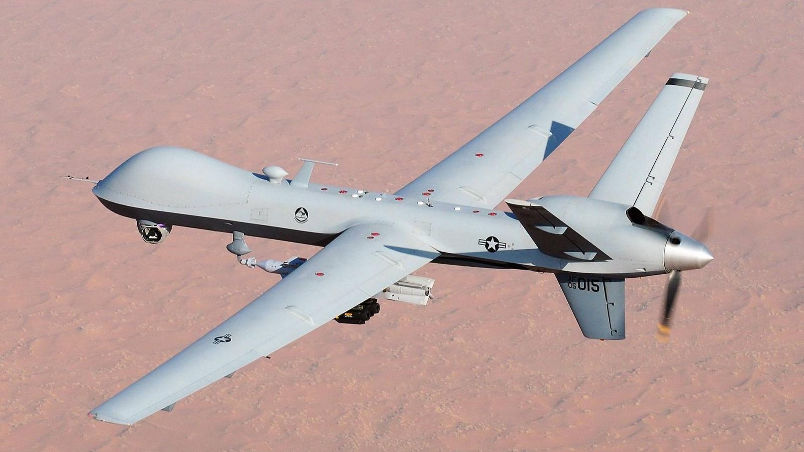 Az amerikai gyártmányú MQ9 Reaper (Kaszás) drón, amit Moszkva szerint atomtöltettel is elláthatnak