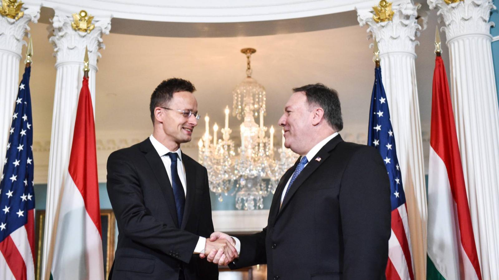 Szijjártó Péter és Mike Pompeo