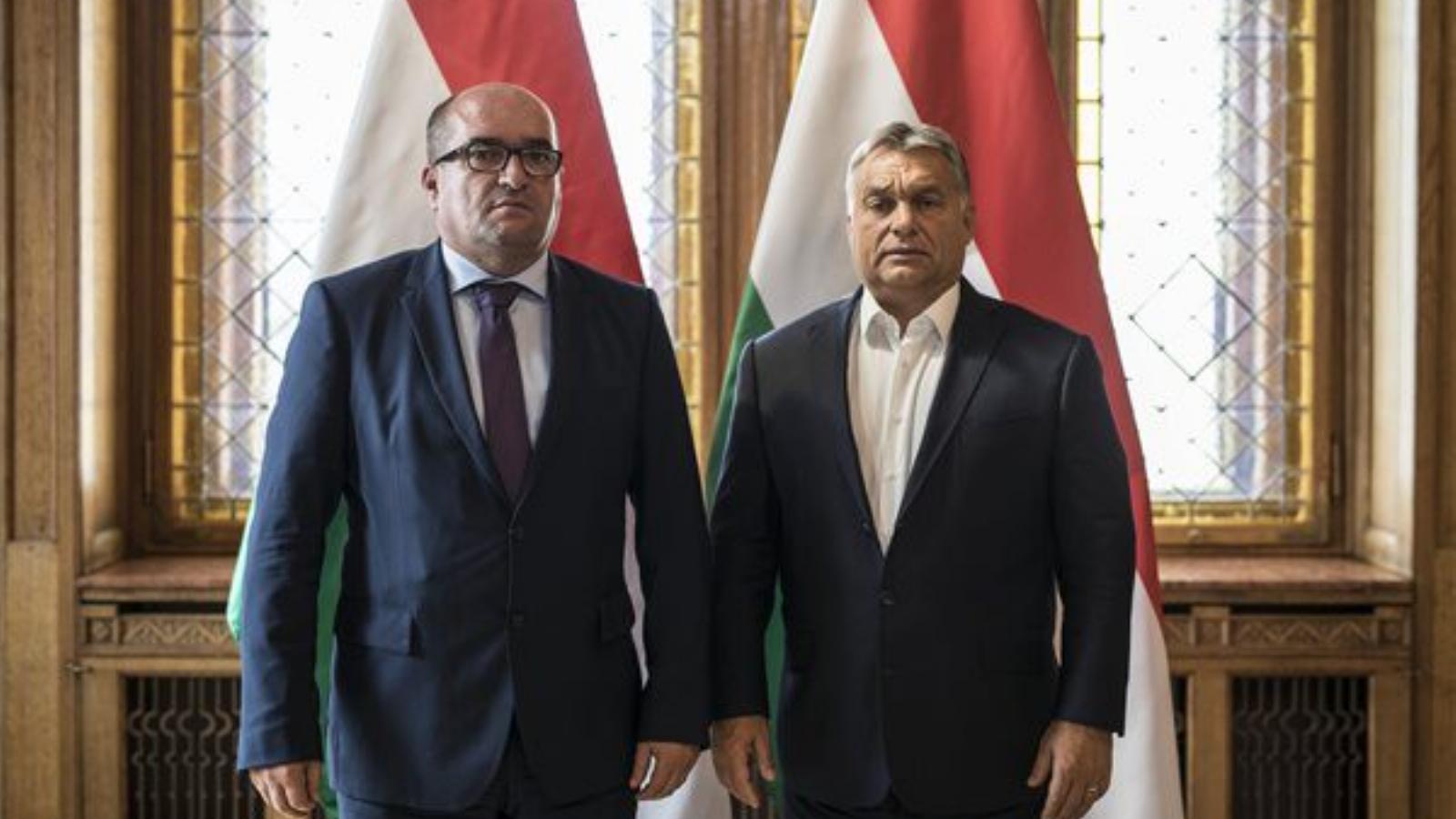 Orbán Viktor és Brenzovics László a Magyar Országgyűlés épületében