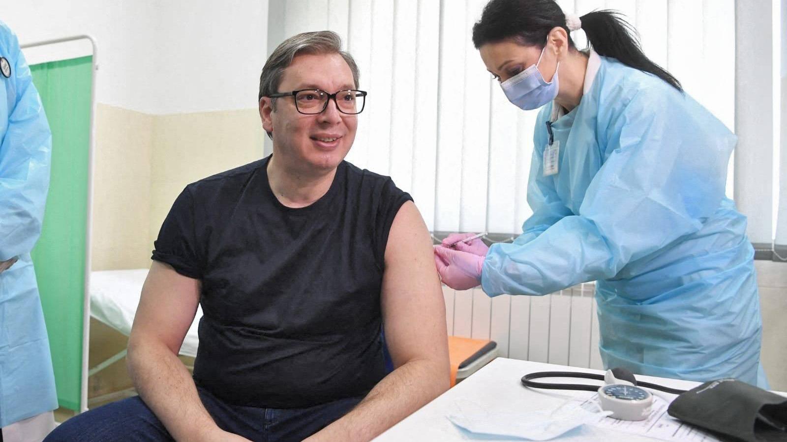 Serbian President Vucic receives Covid-19 vaccine