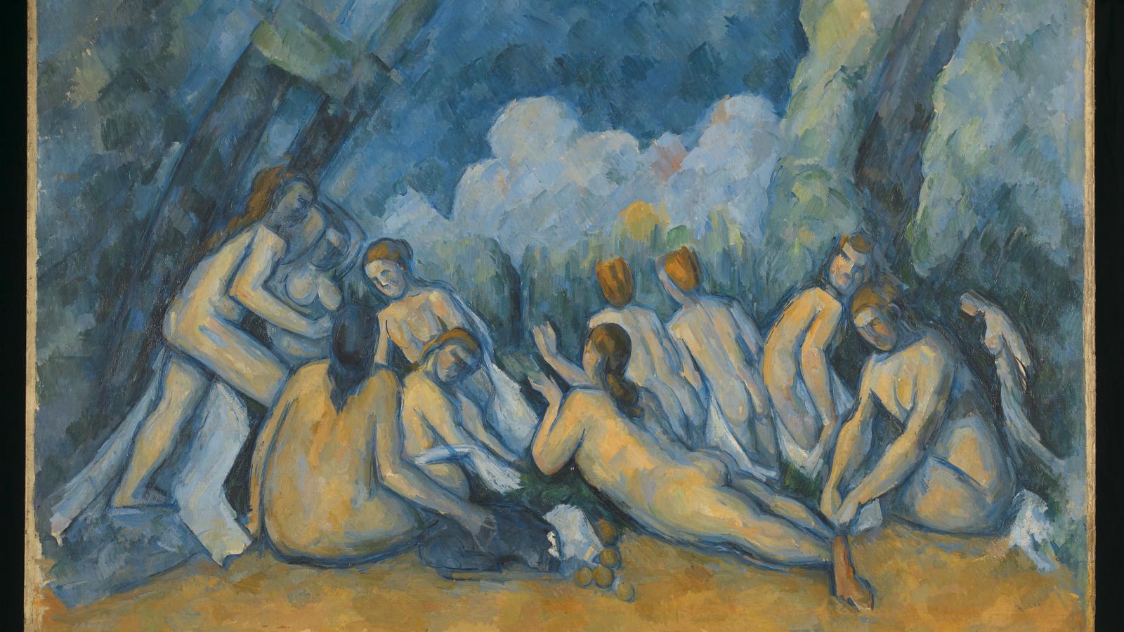 Az egyik festőóriás, Paul Cézanne A nagy fürdőzők című alkotása