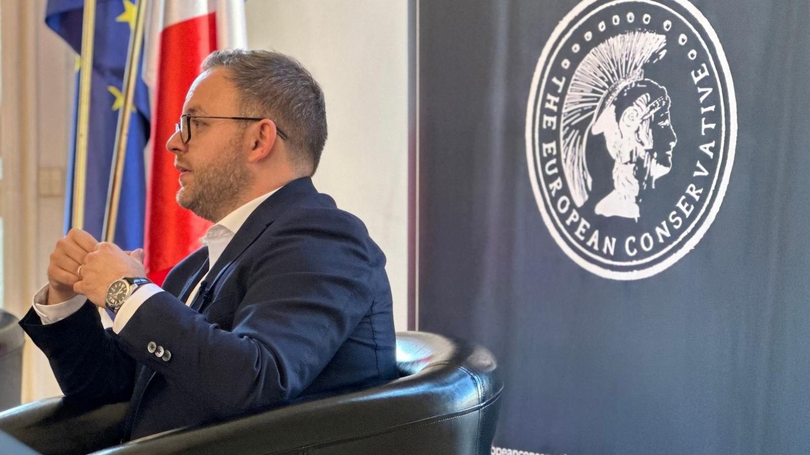 Orbán Balázs a The European Conservative brüsszeli rendezvényén.