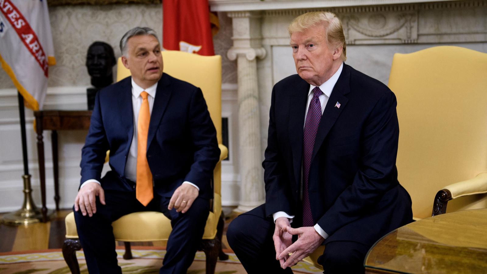 Orbán Viktor és Donald Trump 2023. május 13-án a Fehér Házban