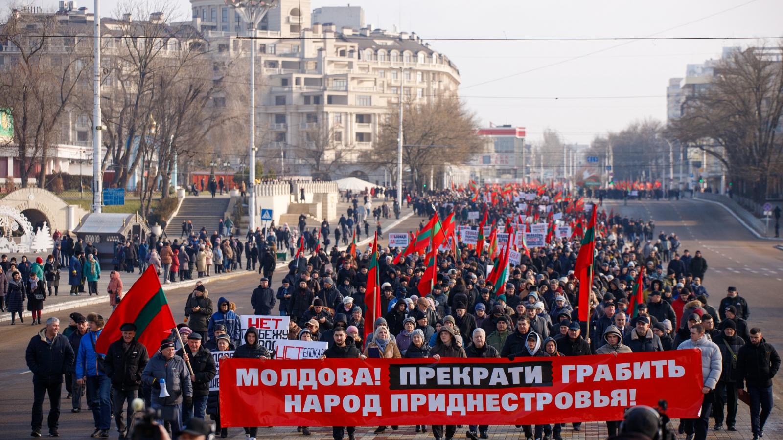 Tiraszpolban tüntetést szerveztek Chisinau nyomásgyakorlása miatt