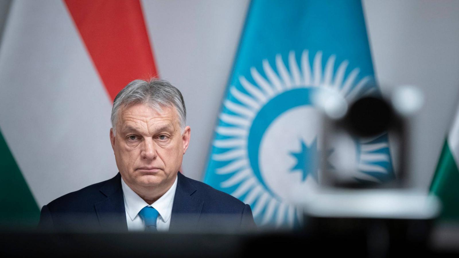 Orbán Viktor miniszterelnök a Türk Tanács online ülésén Budapesten 2021. március 31-én