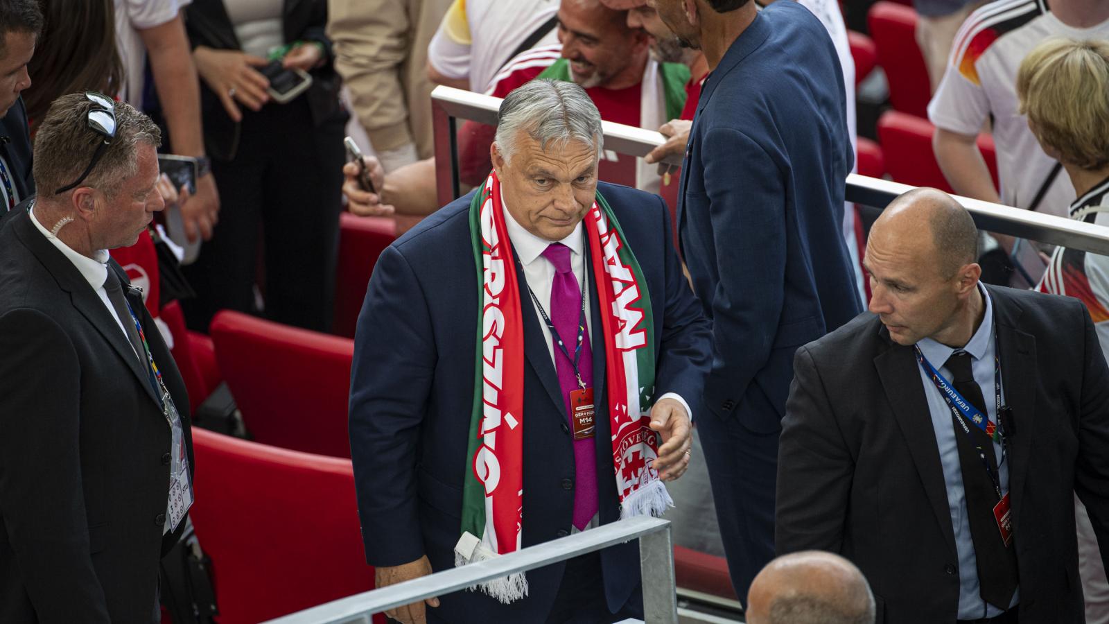 Orbán Viktor 2024. június 19-én a német magyar meccs után