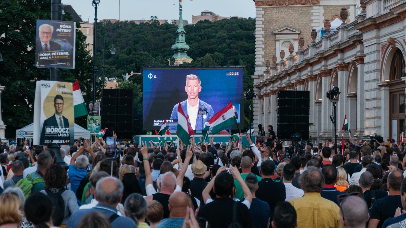 Még csak egyszer, 2024. május 30-án szerepelt Magyar Péter a közmédián - az Európai Parlamenti jelöltek választási vitaműsorában.