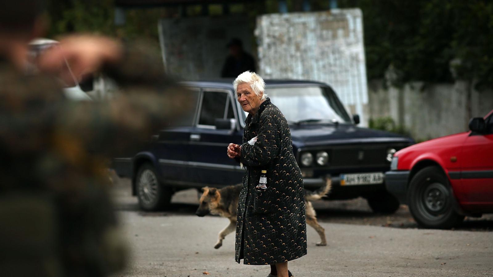 Ukrán nyugdíjas Donyeck megyében. FOTÓ: Getty Images/Spencer Platt