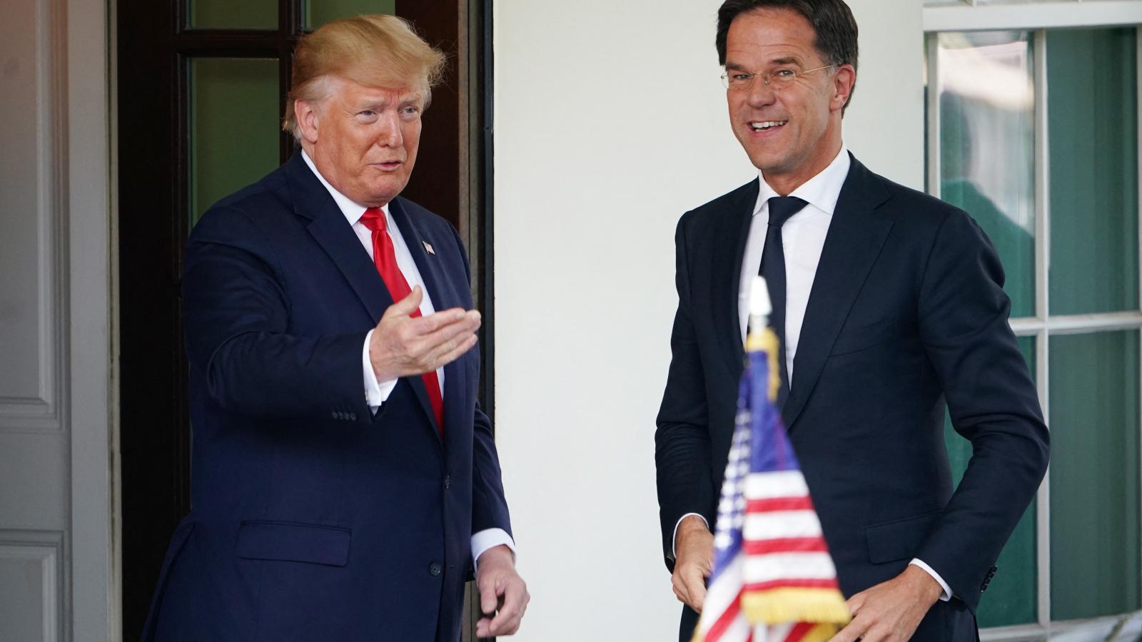 Donald Trump és az akkor még holland miniszterelnök Mark Rutte 2019. július 18-án a Fehér Házban