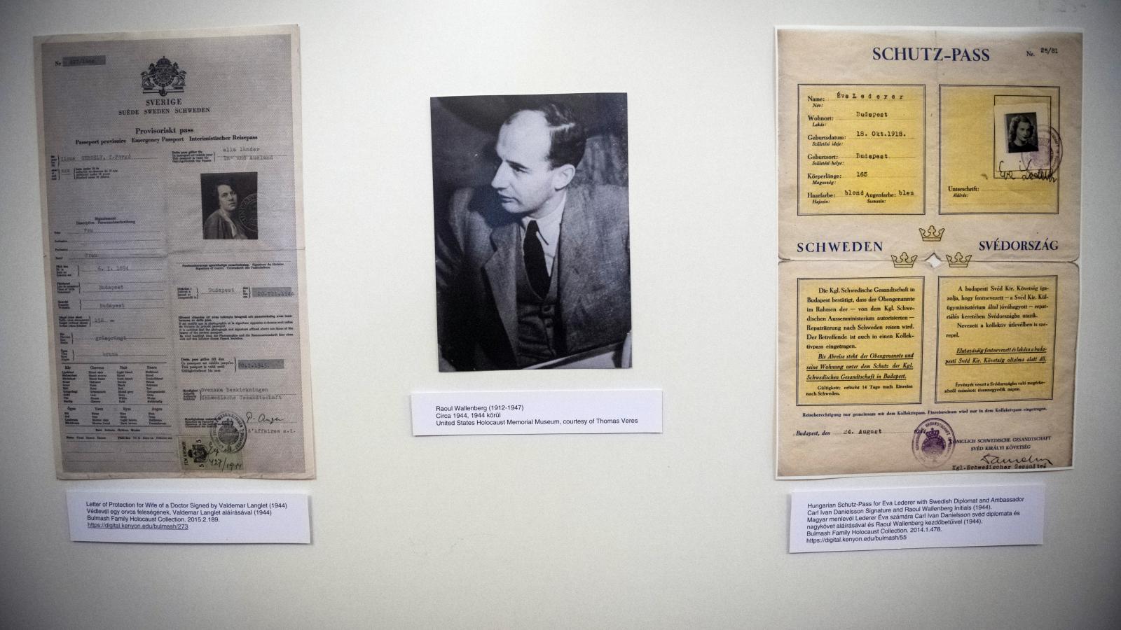  Ideiglenes útlevél és menlevél 44-ből, illetve a zsidók ezreit megmentő Raoul Wallenberg fotója