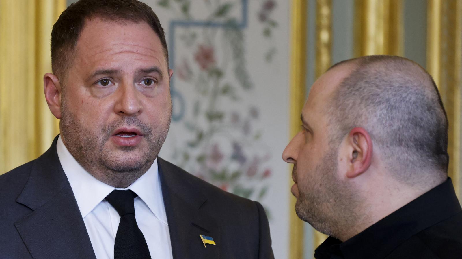 Andrij Jermak, az ukrán elnöki iroda vezetője és Rusztem Umerov védelmi miniszter