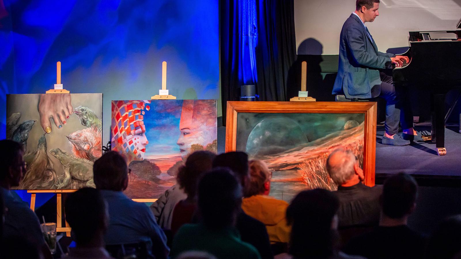 Benda Gábor sorozatán az erre az alkalomra készített képeket eredetiben és kivetítve is bemutatják