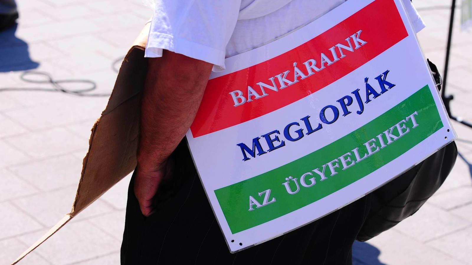 Képünk illusztráció, devizahitelesek tüntetése 2014-ben