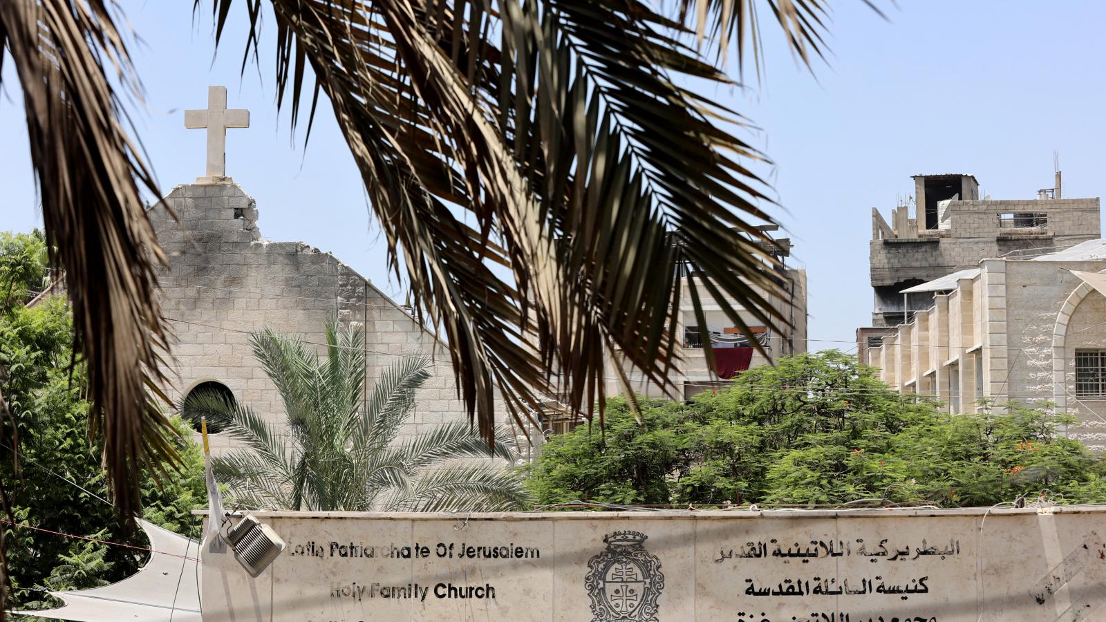 A gázai Szent Család-templom július 17-én