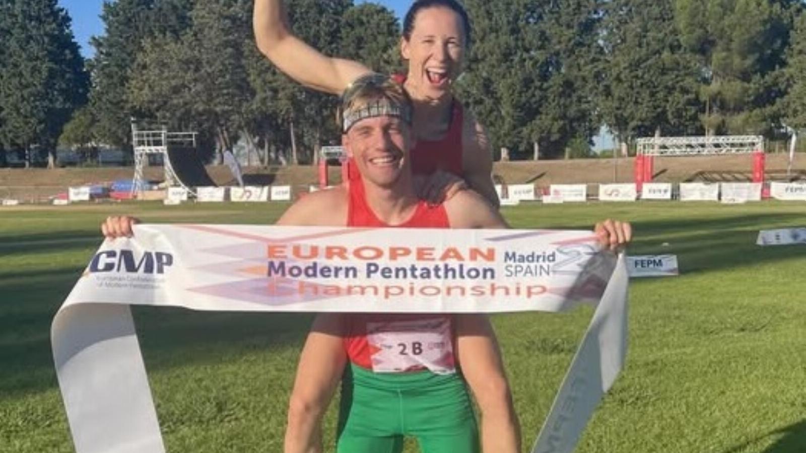 Guzi Blanka és Koleszár Mihály a győzelem után