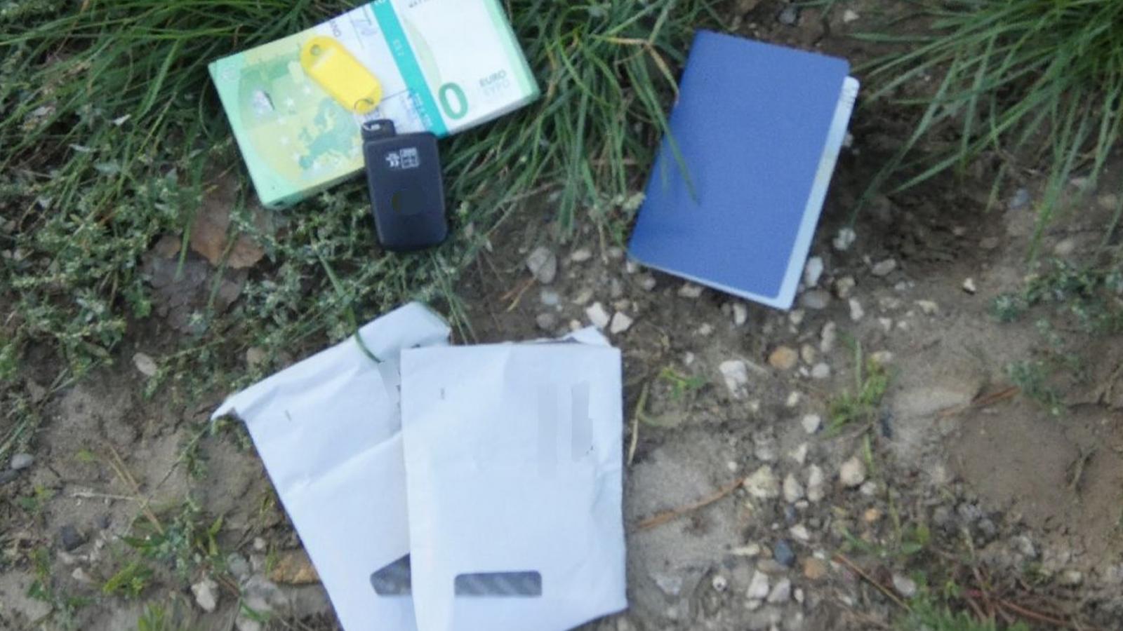 A férfi zsebeinek tartalma az elfogáskor