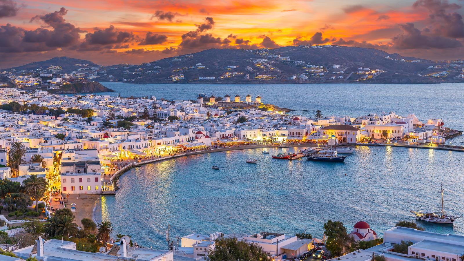 Illusztráció: Mikonoszi naplemente