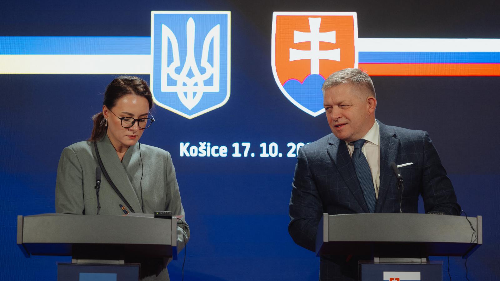 Julija Szviridenko ukrán miniszterelnök pénteken Kassán Robert Ficóval