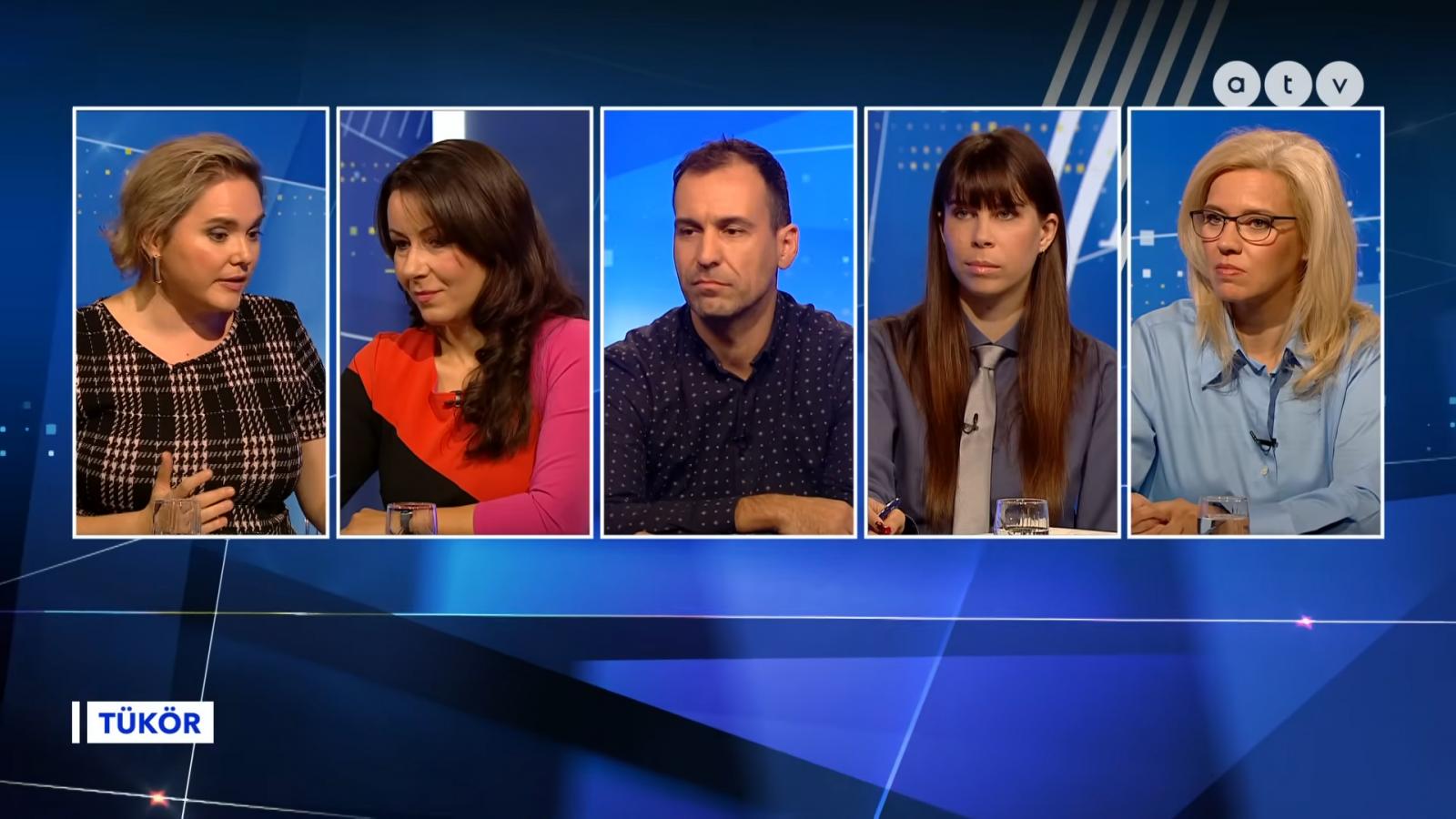 A Tükör című műsor az ATV-n (Papp Réka Kinga, Gergely Zsófia, Böcskei Balázs, Galgóczi Eszter és Vogyerák Anikó)