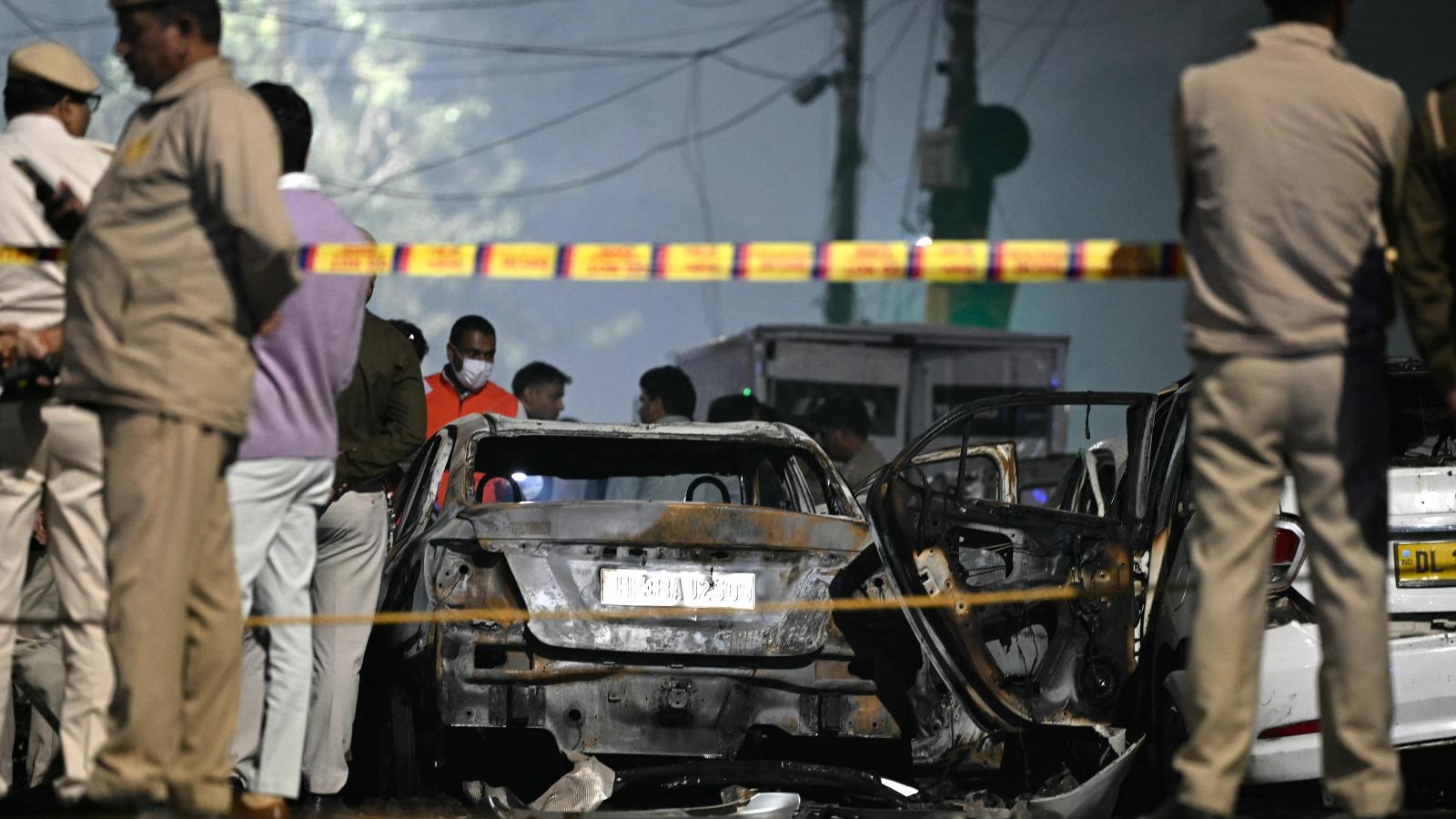 A felrobbant autó Újdelhiben november 10-én