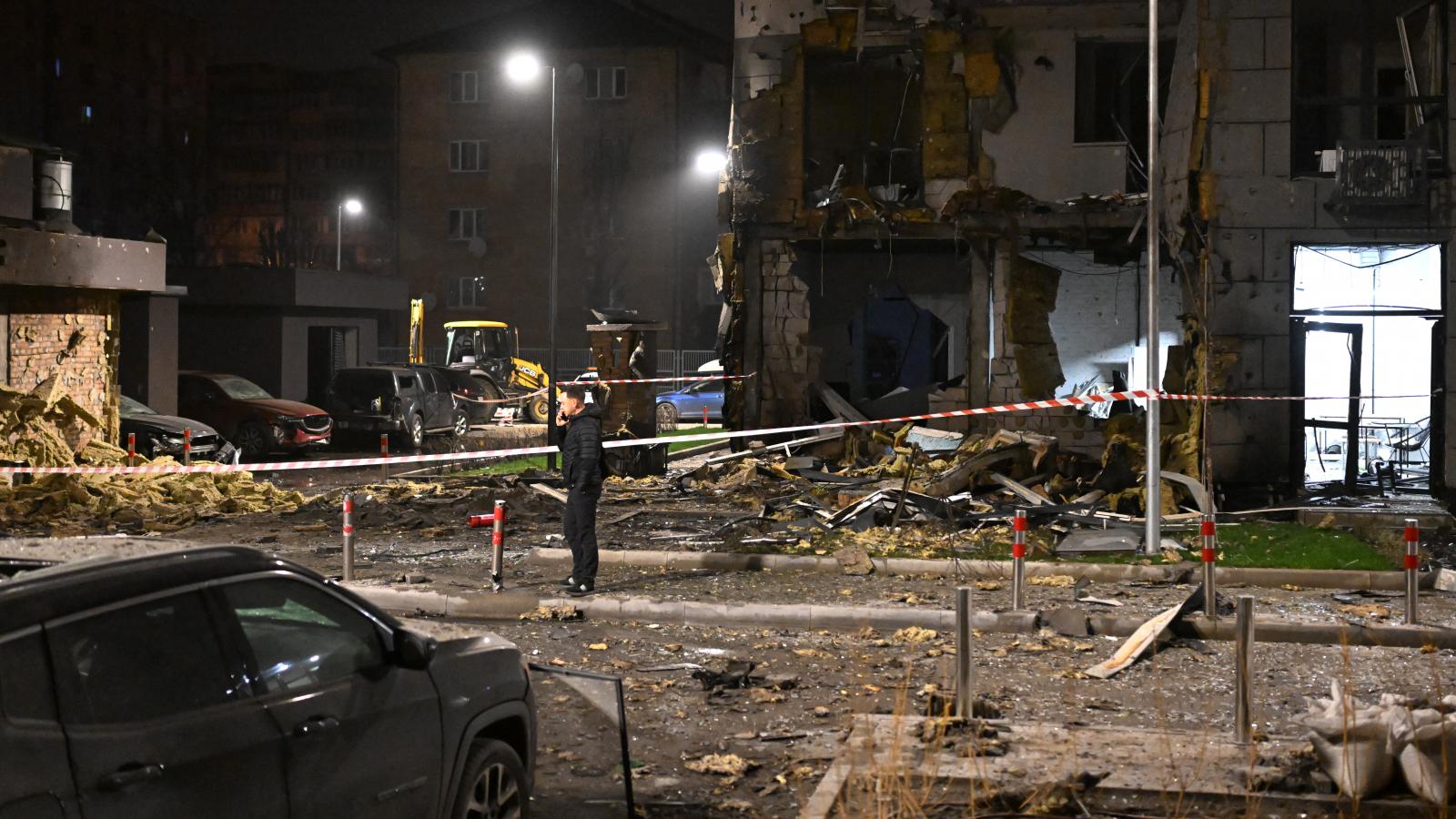 Orosz dróntámadás Kijevben 2025. november 29-én.