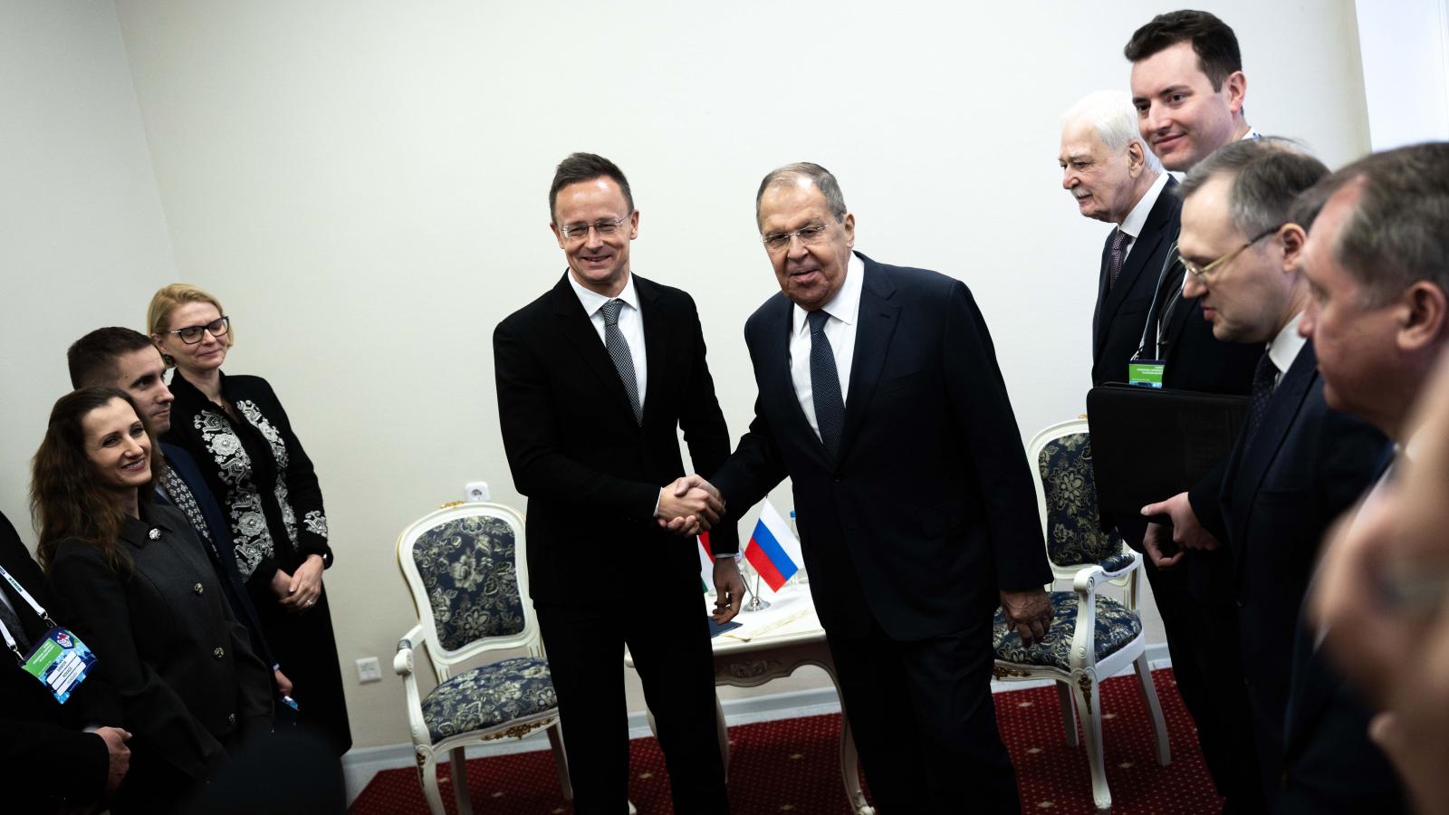 Szijjártó Péter és Szergej Lavrov találkozója Minszkben október 28-án