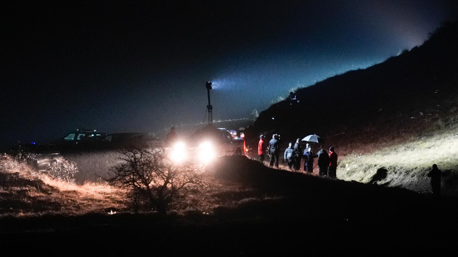 Kutatóegységek a baleset helyszínén