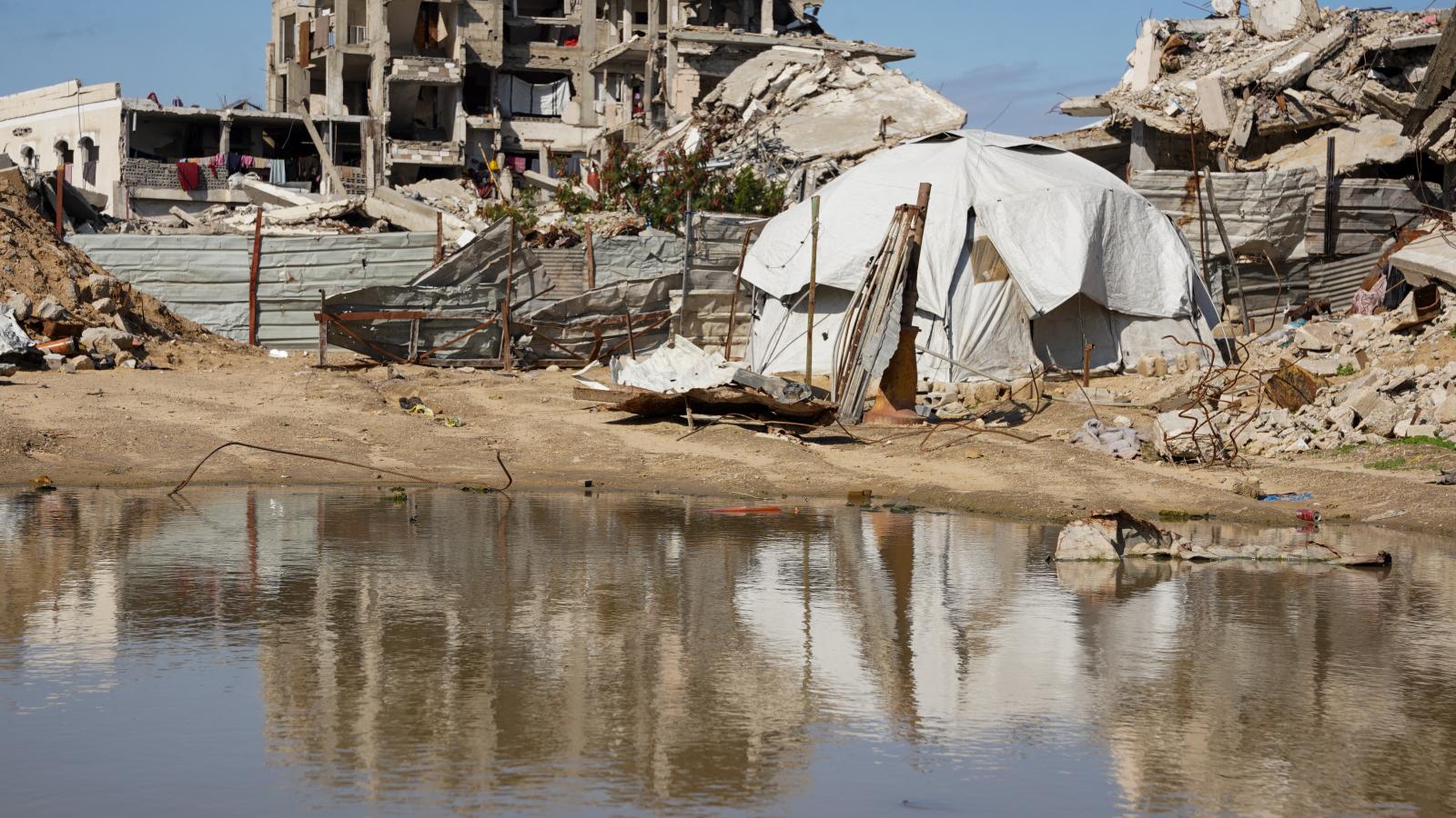 Menekülttábor az észak-gázai Dzsabália városában 2026. január 20-án.