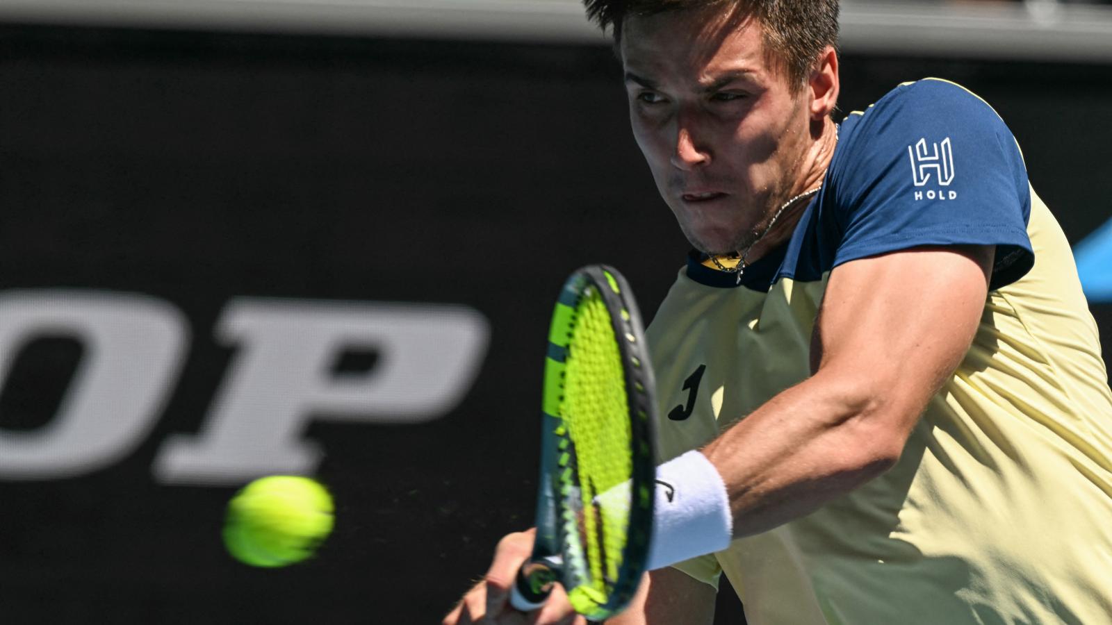 Marozsán Fábián az Australian Open teniszbajnokságon Melbourne-ben, 2026. január 21-én.