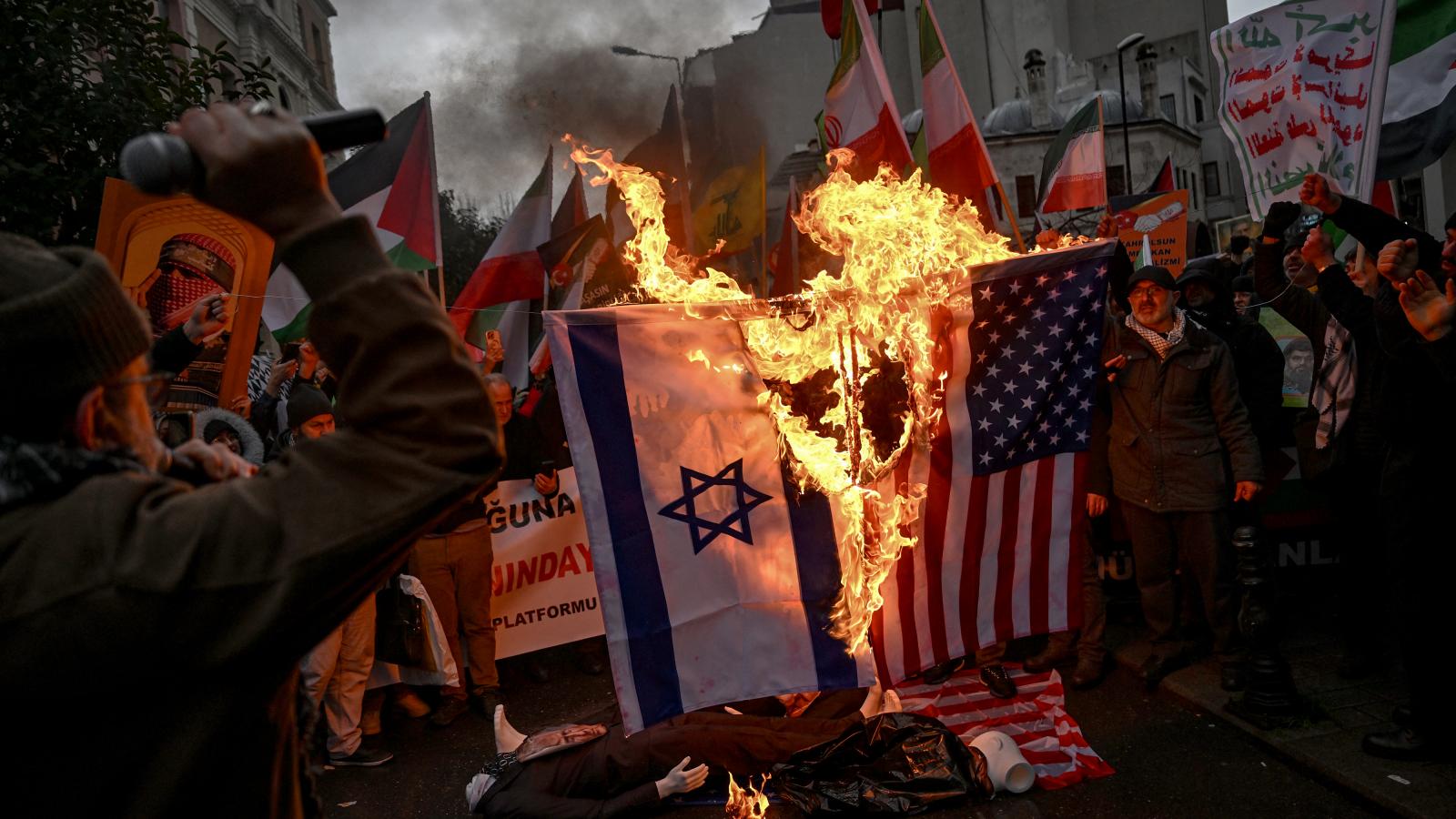 Tüntetők 2026. január 18-án.