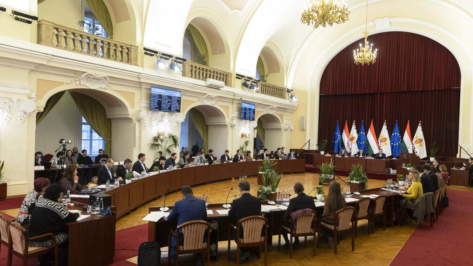 A Fővárosi Közgyűlés ülése a Városháza dísztermében 2026. január 28-án.
