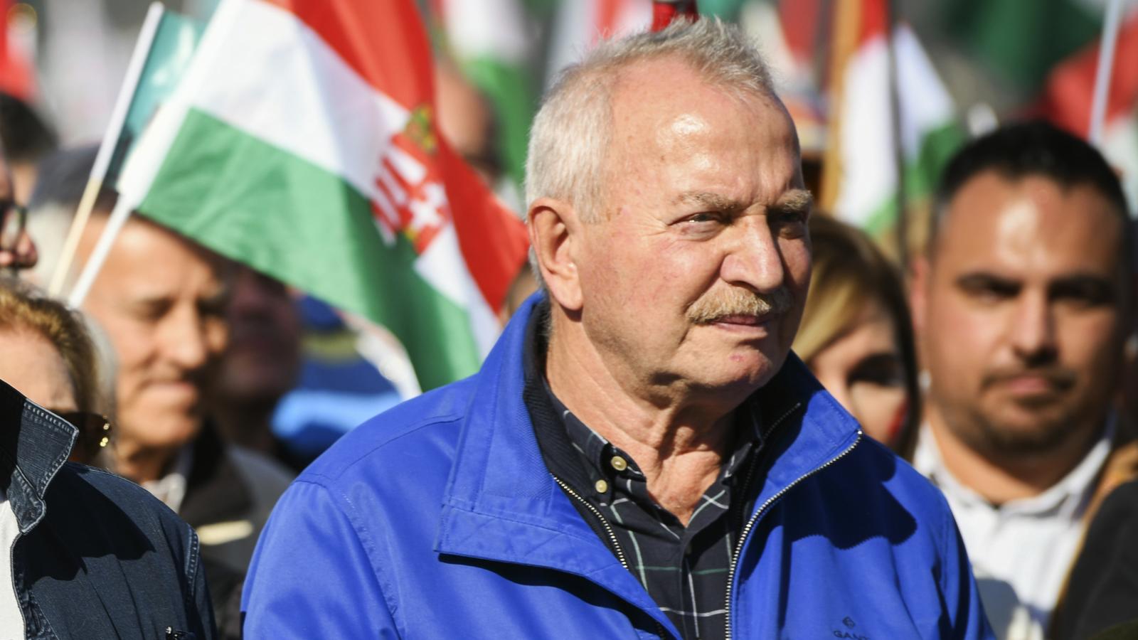 Bencsik András a Békemeneten 2025. október 23-án.