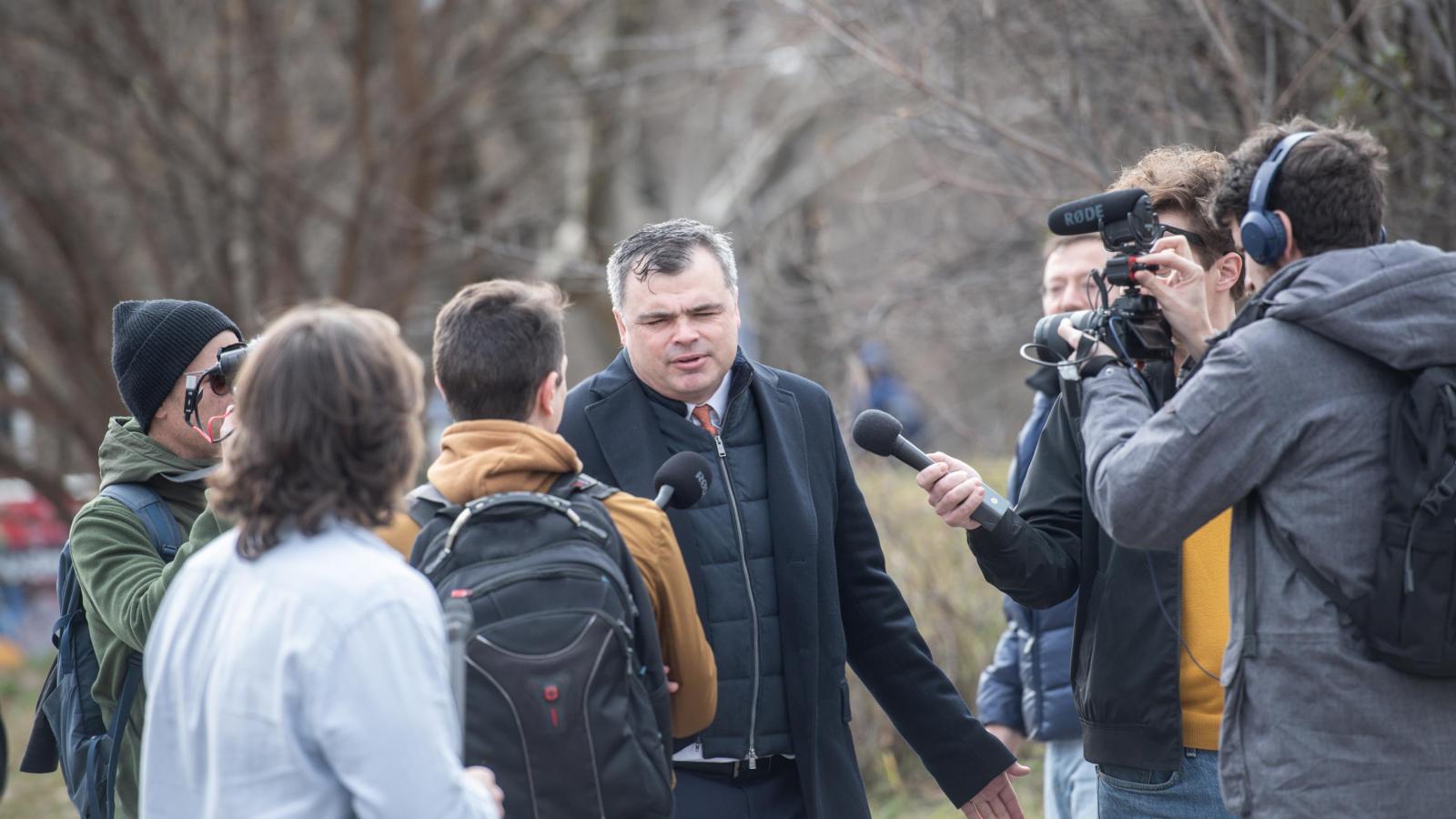 Vaszily Miklós 2023. február 18-án érkezéskor Orbán Viktor évértékelőjére