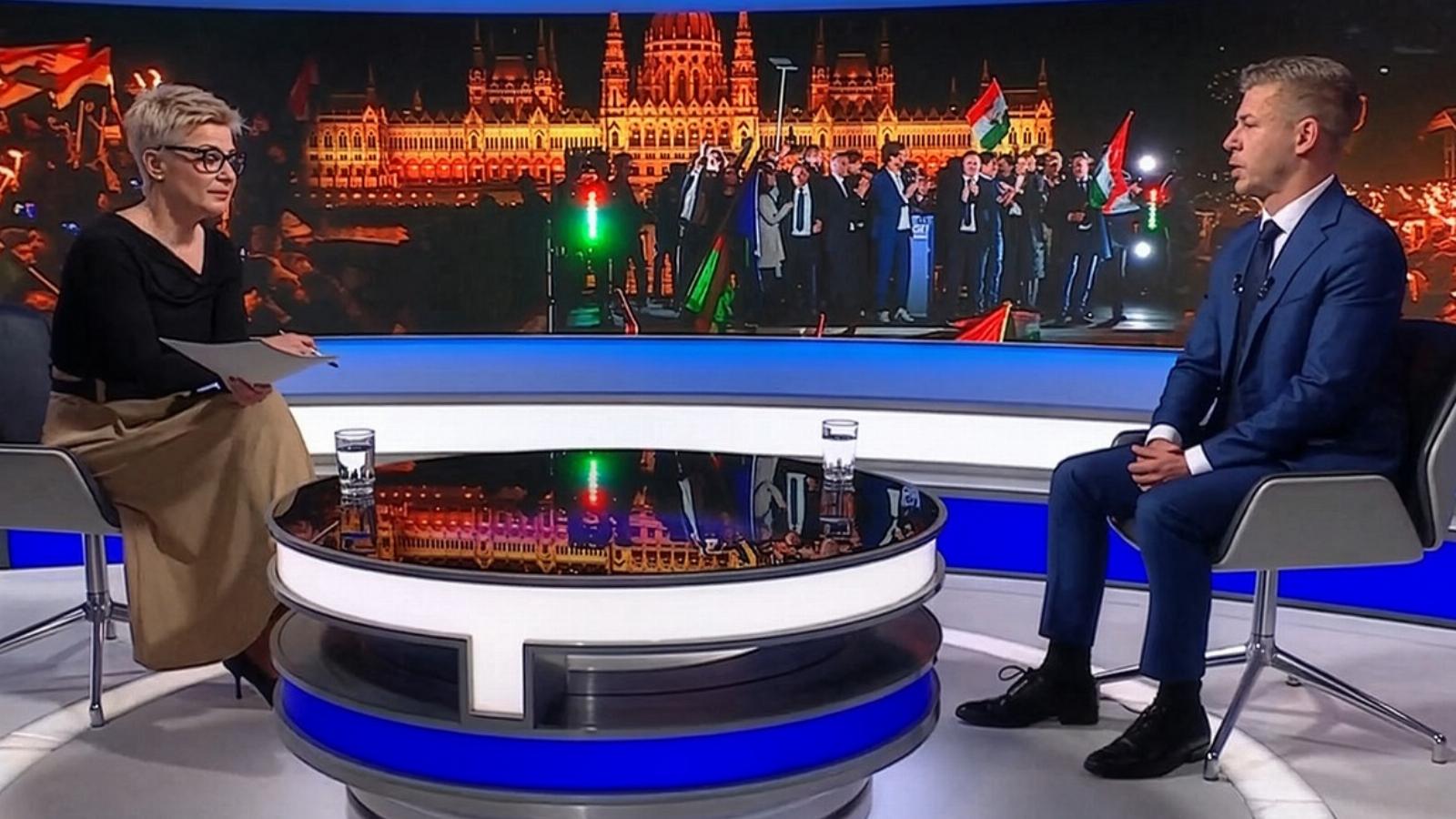 Magyar Péter interjúja az M1-en 2026. április 15-én