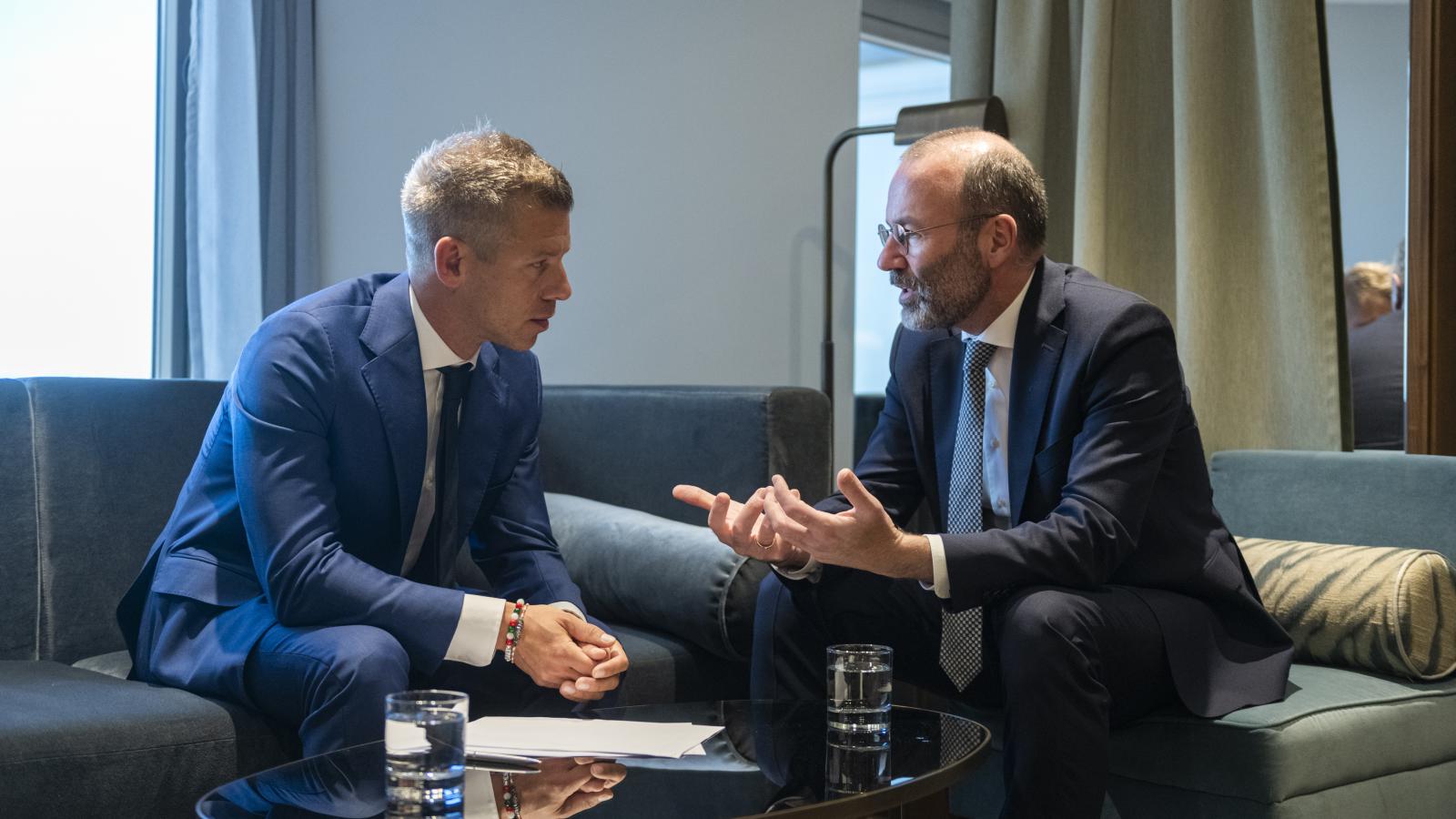 Magyar Péter és Manfred Weber budapesti találkozója 2024. június 14-én 
