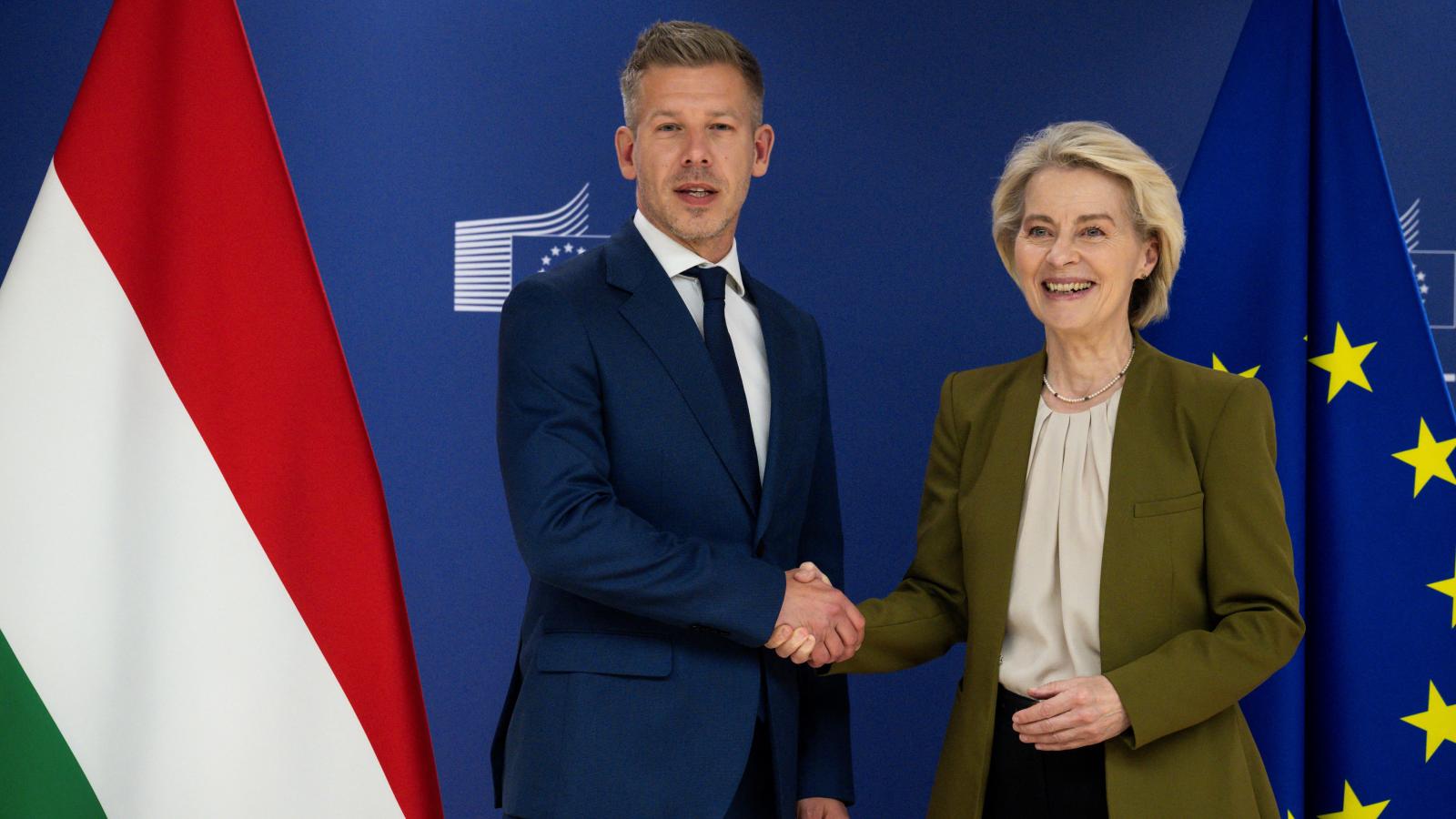 Magyar Péter és Ursula von der Leyen 2026. április 29-én