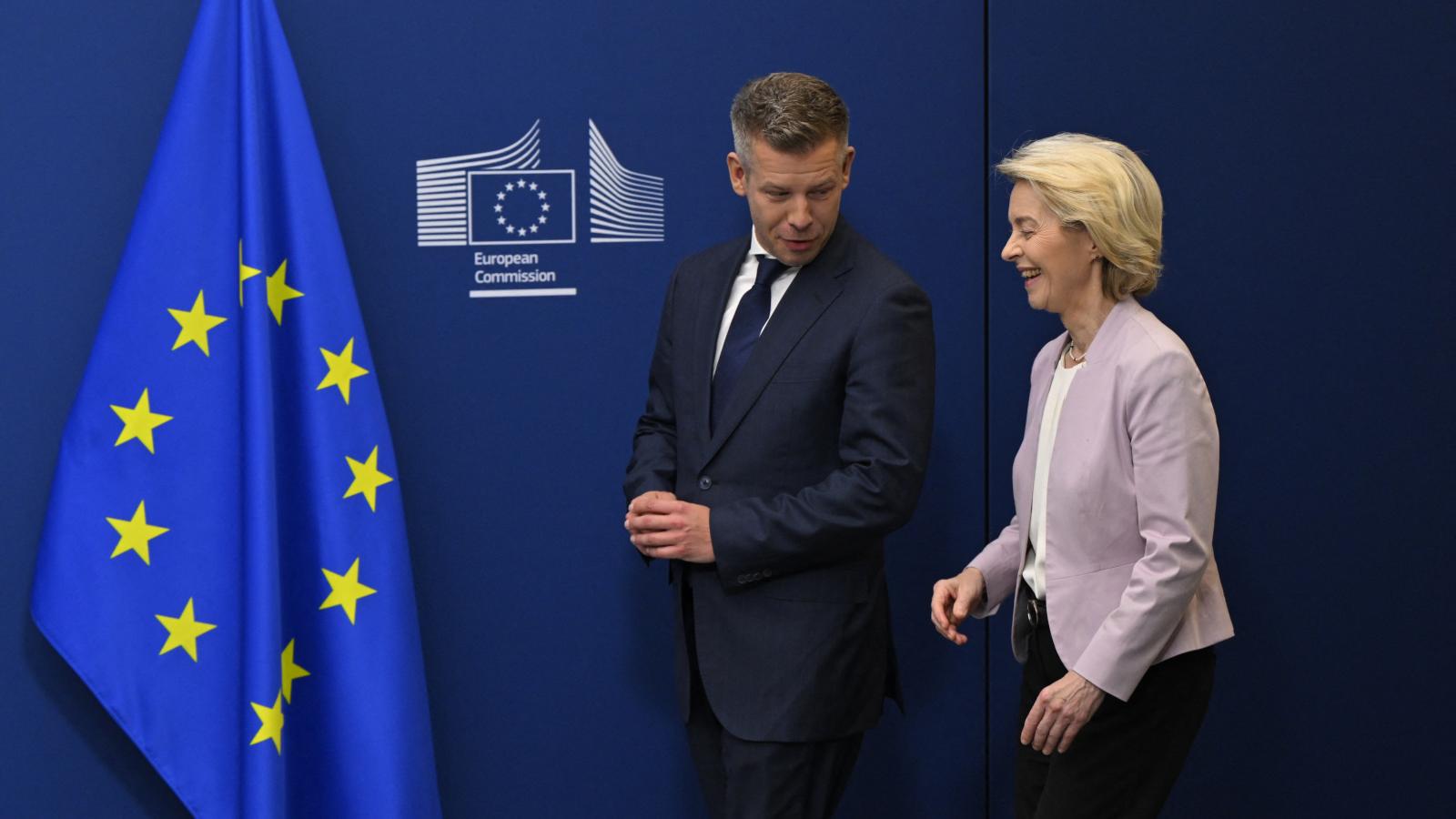 Magyar Péter és Ursula von der Leyen Brüsszelben május 29-én 