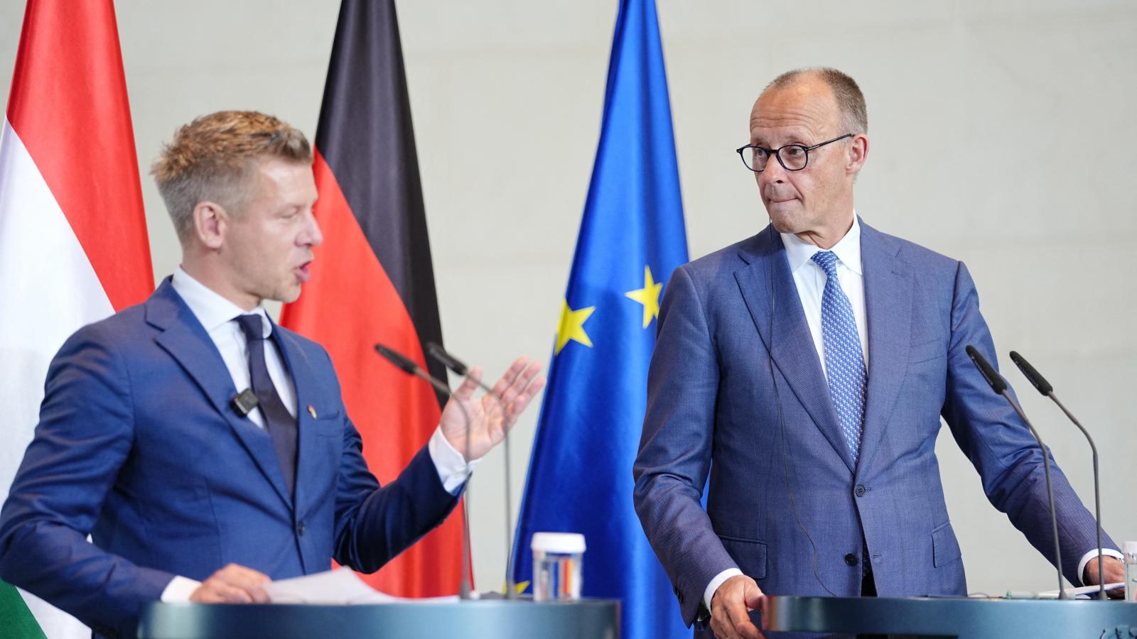 Magyar Péter és Friedrich Merz Berlinben június 2-án 