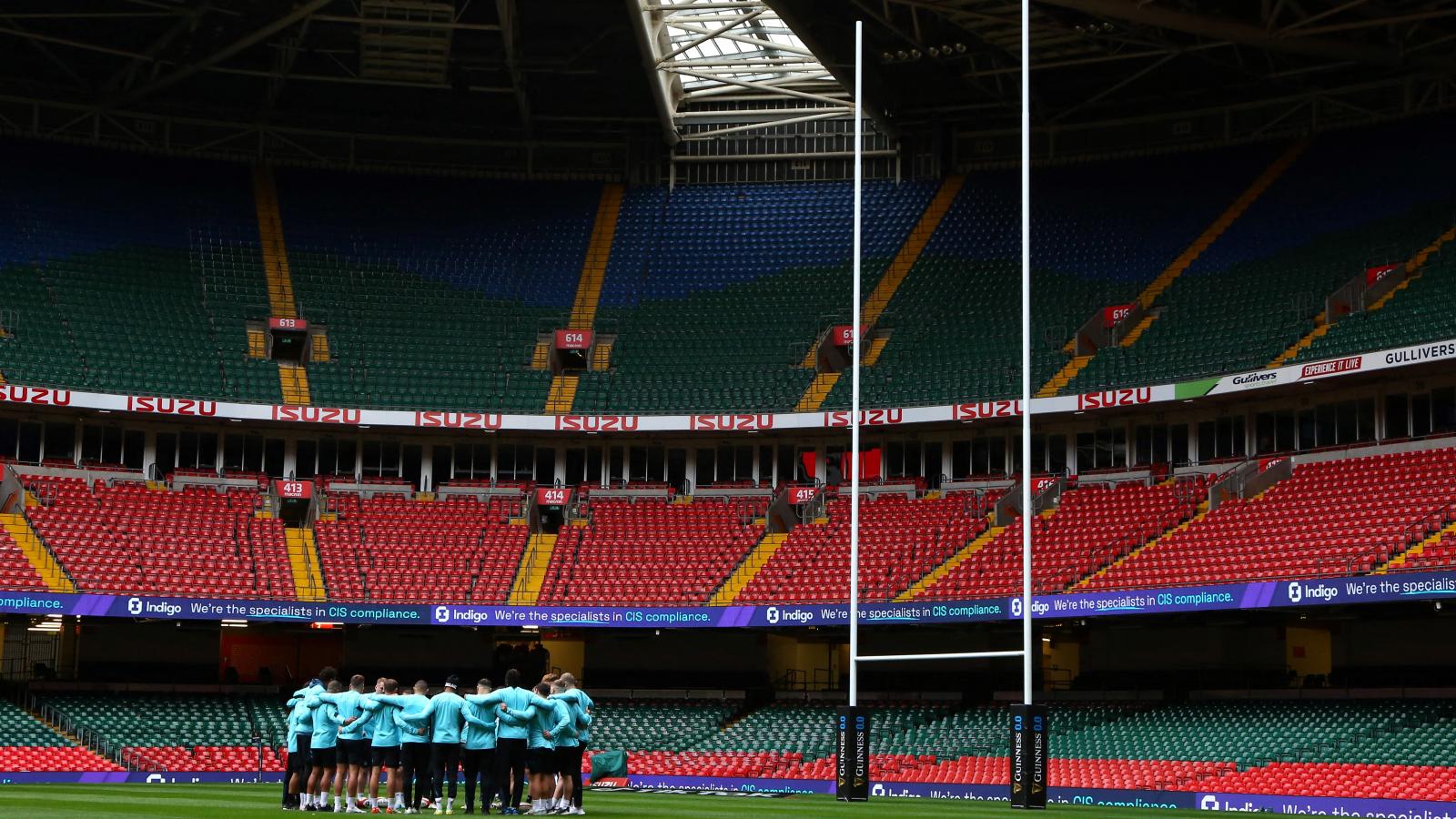A mérkőzés helyszíne, a cardiffi Millennium Stadium