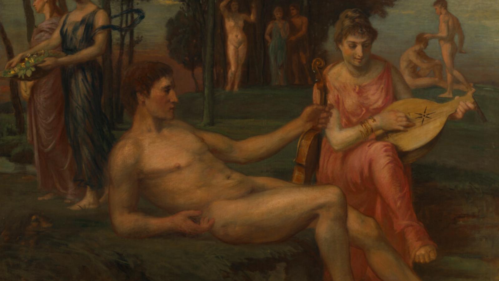 Albert Lang: A zene (Árkádiai jelenet, 1892)