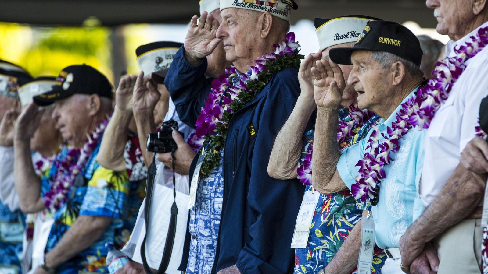 Túlélők a USS Arizona legénységéből – évről évre kevesebben a decemberi megemlékezésen FOTÓ: EUROPRESS/GETTY IMAGES/KEN NISHIMUR