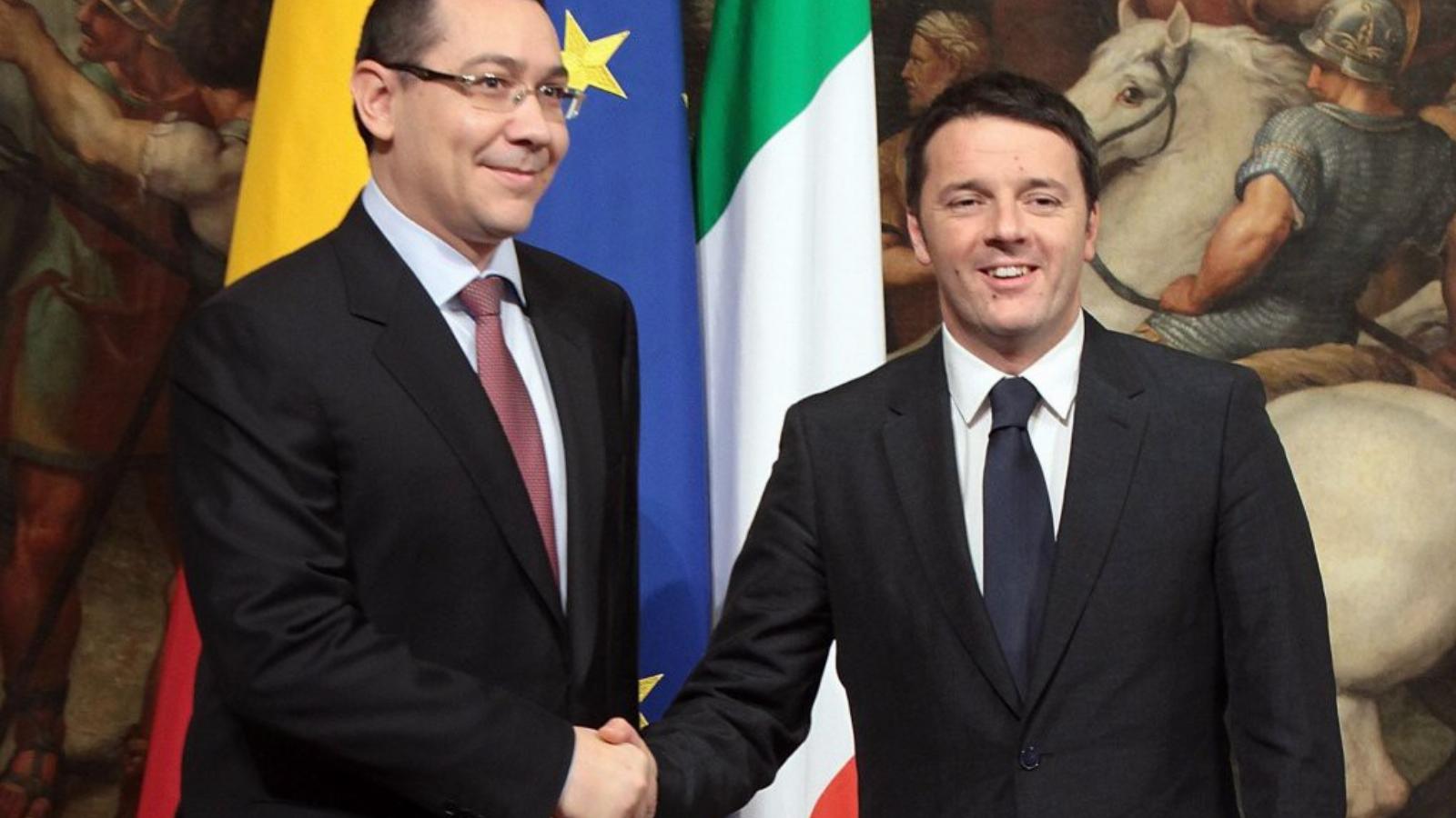 Victor Ponta és Matteo Renzi – a román kormányfő sorsa azon is múlhat, mennyire állnak ki mellette az európai szocialisták FOTÓ: