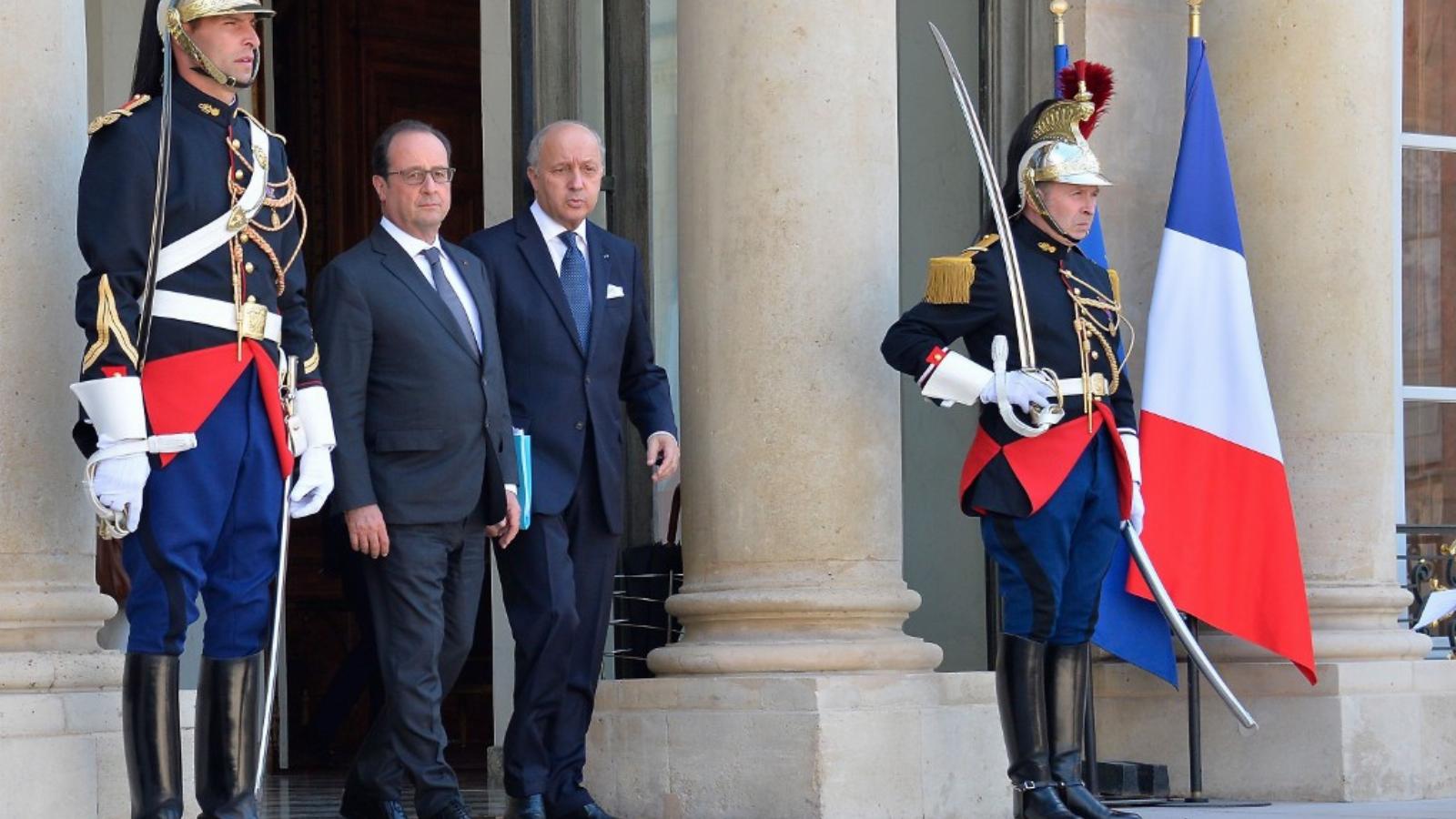 Francois Hollande és Laurent Fabius – egymást követték a tanácskozások az Élysée-palotában FOTÓ: EUROPRESS/GETTY IMAGES/AURELIEN