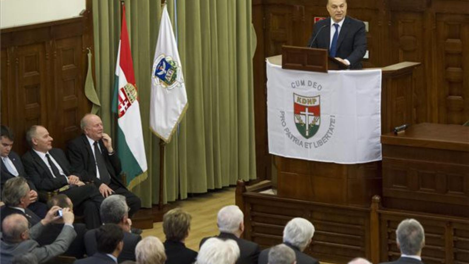  Orbán Viktor a KDNP választmányi ülésén. Fotó: Miniszterelnöki Sajtóiroda/Botár Gergely